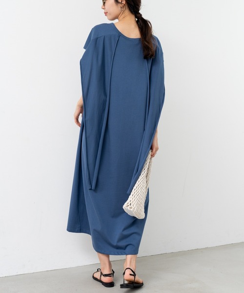 refinedworks（リファインドワークス）の「【refinedworks】1枚で決まるこなれ感たっぷり 2WAYワンピース！（ワンピース・レディース・ブルー/チャコールグレー/ブラウン・FREE）」の6枚目の写真
