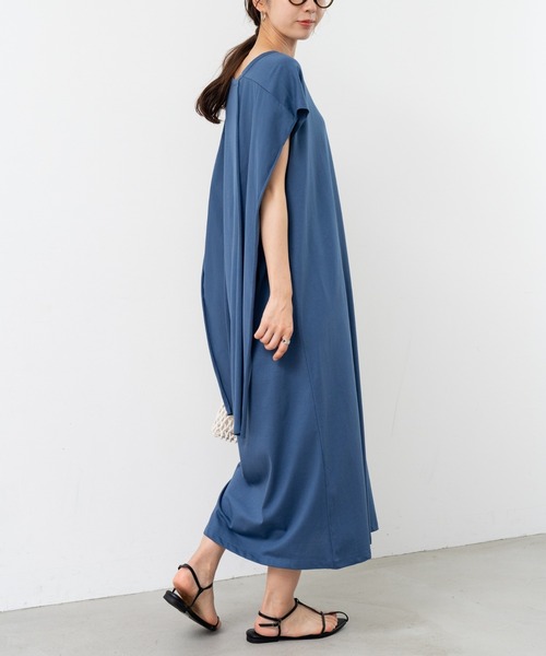 refinedworks（リファインドワークス）の「【refinedworks】1枚で決まるこなれ感たっぷり 2WAYワンピース！（ワンピース・レディース・ブルー/チャコールグレー/ブラウン・FREE）」の4枚目の写真
