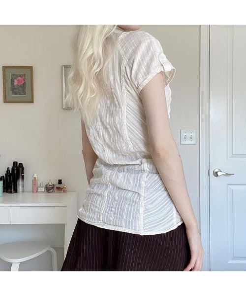 ARCHIVER（アーカイバ）の「【Lp】ストライプタイトシャツ（シャツ/ブラウス・レディース・ホワイト・SMALL/MEDIUM/LARGE）」の3枚目の写真