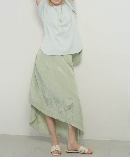 Muel Chic(ミュエルシック)の「Pines shine skirt ピンズシャインスカート(スカート・レディース・ネイビー/ホワイト/モカ/ミント/ブラック・FREE)」の5枚目の写真