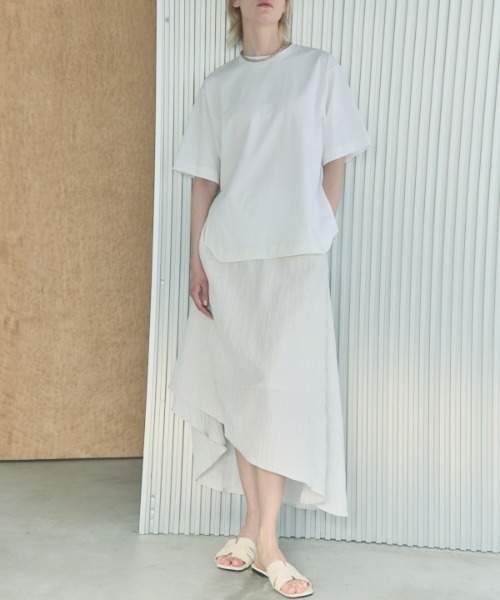 Muel Chic(ミュエルシック)の「Pines shine skirt ピンズシャインスカート(スカート・レディース・ネイビー/ホワイト/モカ/ミント/ブラック・FREE)」の7枚目の写真
