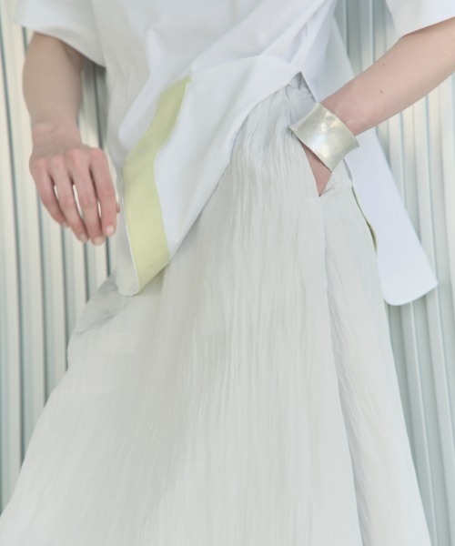 Muel Chic(ミュエルシック)の「Pines shine skirt ピンズシャインスカート(スカート・レディース・ネイビー/ホワイト/モカ/ミント/ブラック・FREE)」の8枚目の写真