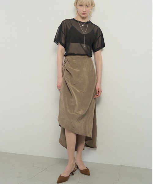 Muel Chic(ミュエルシック)の「Pines shine skirt ピンズシャインスカート(スカート・レディース・ネイビー/ホワイト/モカ/ミント/ブラック・FREE)」の21枚目の写真