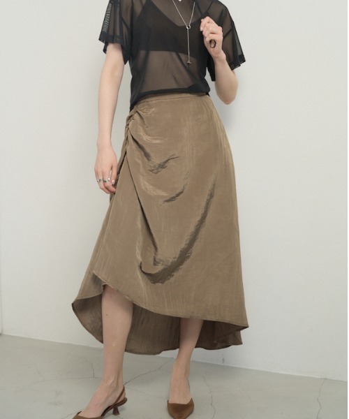 Muel Chic(ミュエルシック)の「Pines shine skirt ピンズシャインスカート(スカート・レディース・ネイビー/ホワイト/モカ/ミント/ブラック・FREE)」の17枚目の写真