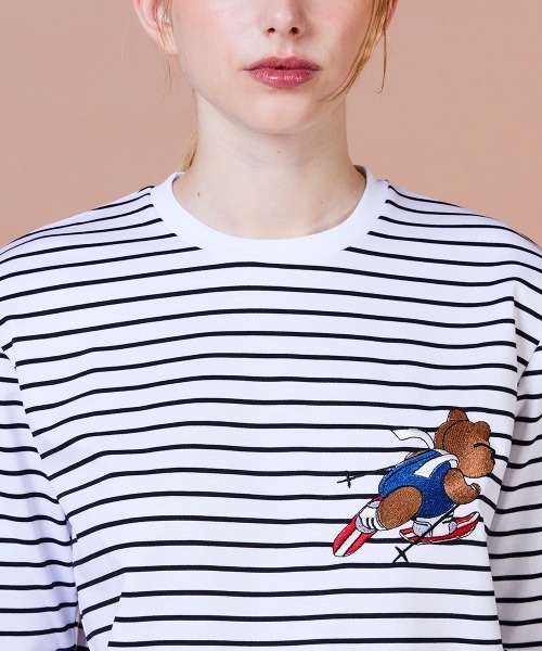 DOUBLE STANDARD CLOTHING（ダブルスタンダードクロージング）の「スーピーコットン ベア刺繍ボーダーロンT（Tシャツ/カットソー・レディース・ストライプ・FREE）」の12枚目の写真