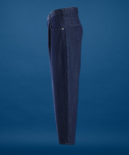 unrelaxing（アンリラクシング）の「フロントタックバギーデニム（デニムパンツ・メンズ・インディゴブルー・マルチサイズ）」の2枚目の写真