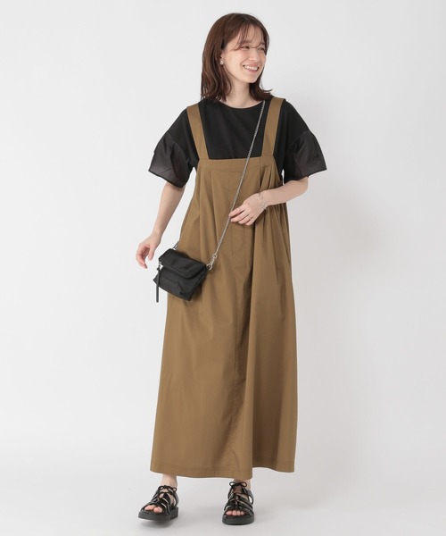 セール】ダブルフロント袖切り替えチュニックプルオーバー（T