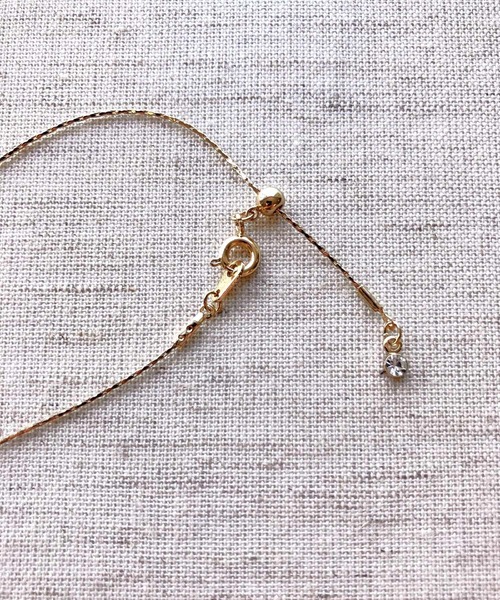 Q(キュー)の「異加工リングネックレス(ネックレス・レディース・シルバー/ゴールド・ONE SIZE)」の4枚目の写真