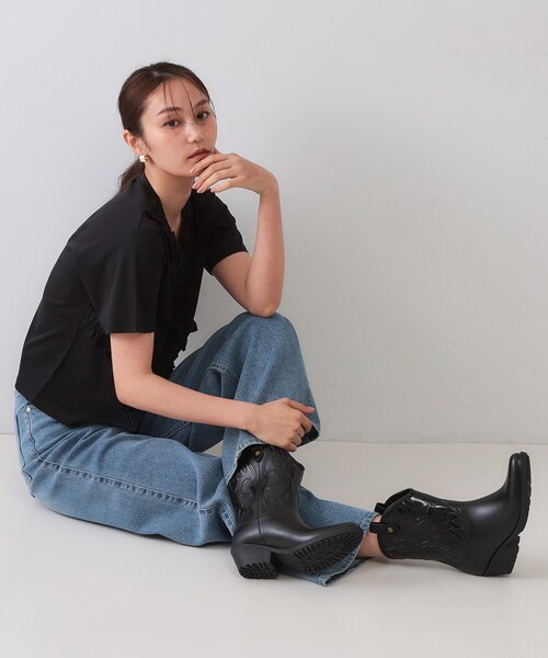 OPAQUE.CLIP(オペークドットクリップ)の「レインウエスタンブーツ(ブーツ・レディース・ブラック・02/03)」の2枚目の写真