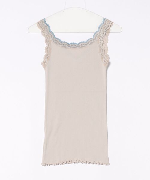 Q（キュー）の「バイカラーテレコタンク（タンクトップ・レディース・チャコールグレー/ライトグレー/マスタード/オリーブ/ネイビー/バーガンディー・MEDIUM）」の7枚目の写真