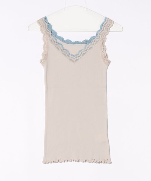 Q（キュー）の「バイカラーテレコタンク（タンクトップ・レディース・チャコールグレー/ライトグレー/マスタード/オリーブ/ネイビー/バーガンディー・MEDIUM）」の3枚目の写真