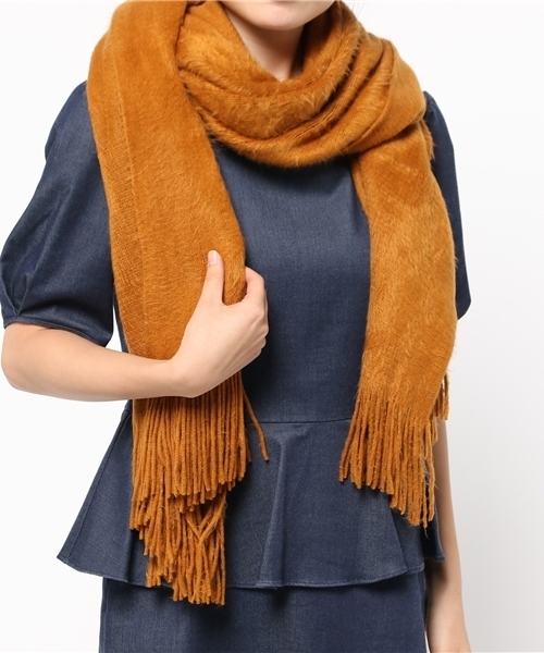 Heather（ヘザー）の「キモウストール　707087（ストール/ショール・レディース・アイボリー/ブラック/オレンジ系その他/ボルドー・ONE SIZE）」の5枚目の写真