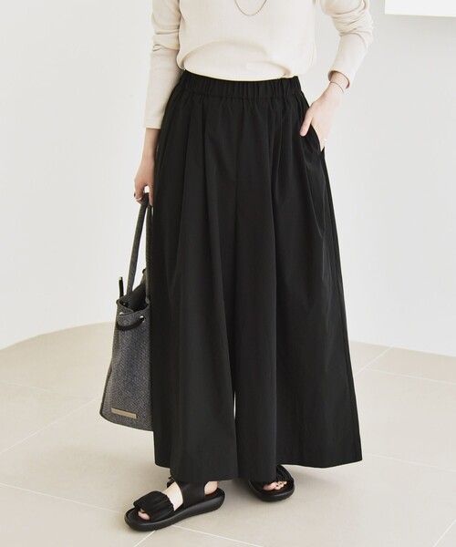 quaranciel:〈洗濯機可能〉タイプライター ギャザー ワイド キュロット