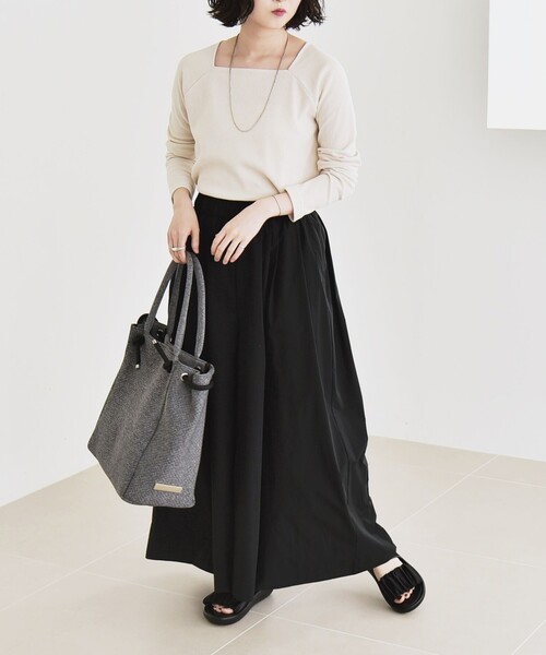 CHANEL キュロット パンツ セール】quaranciel:〈洗濯機可能〉タイプライター ギャザー