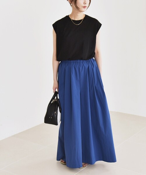 セール】quaranciel:〈洗濯機可能〉タイプライター ギャザー ワイド