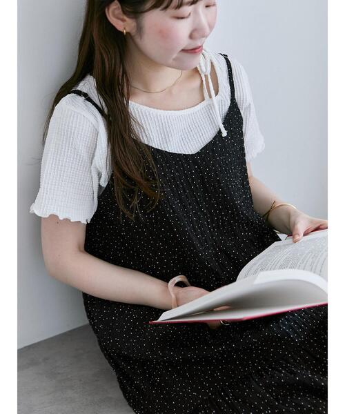 ehka sopo(エヘカソポ)の「アシメリボンカットソー(Tシャツ/カットソー・レディース・ブラウン/ブルー/オフホワイト/ブラック・F)」の20枚目の写真