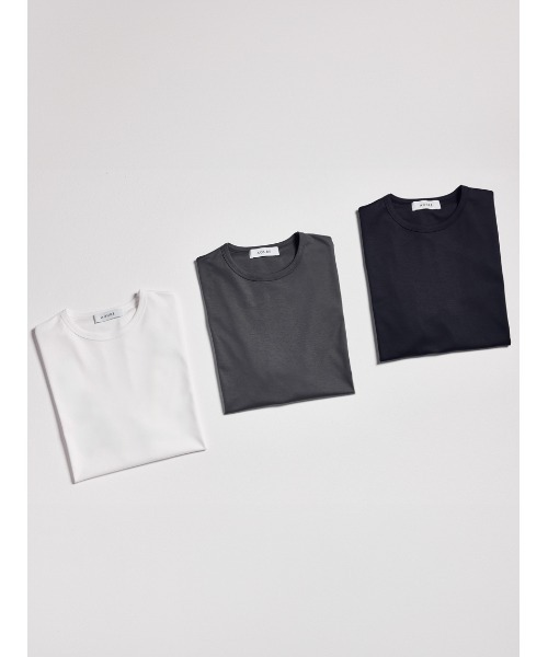 AOURE（アウール）の「【汗染み軽減】【A PACK】 MULTI FUNCTION T-SH (1枚入り)（Tシャツ/カットソー・メンズ・ブラック/ホワイト/グレー・MEDIUM/SMALL/X-LARGE/LARGE）」の10枚目の写真