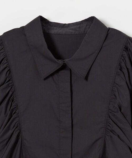 EMMEL REFINES（エメルリファインズ）の「＜EMMEL REFINES＞EM ミニシャツ ワンピース（ワンピース・レディース・ホワイト/ブラック・FREE）」の11枚目の写真