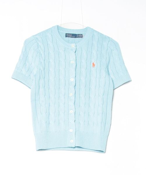 ラルフローレン　ケーブルニット ショートスリーブ カーディガン POLO RALPH LAUREN カーディガン ケーブルニット コットン