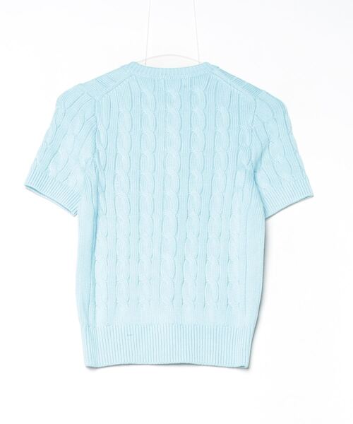 Polo Ralph Lauren ショートスリーブ ボタンド カーディガン ケーブルニット コットン ショートスリーブ カーディガン