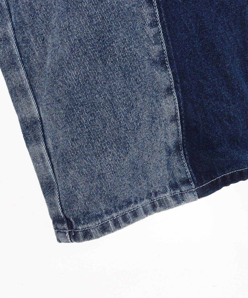 mp13874-Denim wide-leg trousers-Reconstructed design- デニムパンツ