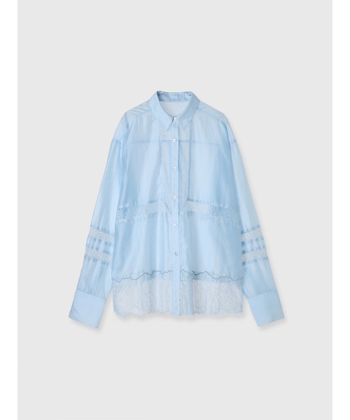 EIMY ISTOIRE（エイミーイストワール）の「レースコンビシアーシャツ（シャツ/ブラウス・レディース・ライトイエロー/サックスブルー/ホワイト・F）」の16枚目の写真