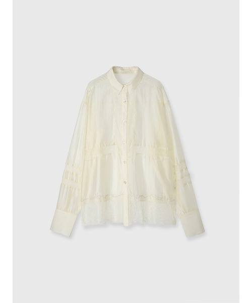 EIMY ISTOIRE（エイミーイストワール）の「レースコンビシアーシャツ（シャツ/ブラウス・レディース・ライトイエロー/サックスブルー/ホワイト・F）」の17枚目の写真