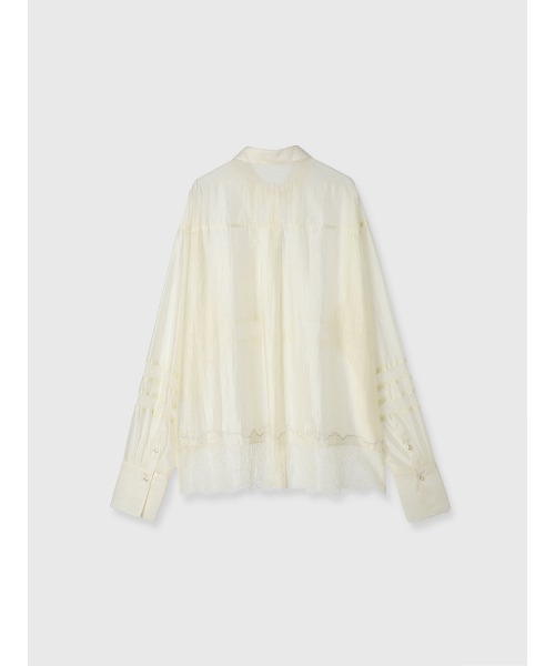 EIMY ISTOIRE（エイミーイストワール）の「レースコンビシアーシャツ（シャツ/ブラウス・レディース・ライトイエロー/サックスブルー/ホワイト・F）」の18枚目の写真