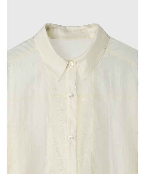 EIMY ISTOIRE（エイミーイストワール）の「レースコンビシアーシャツ（シャツ/ブラウス・レディース・ライトイエロー/サックスブルー/ホワイト・F）」の19枚目の写真