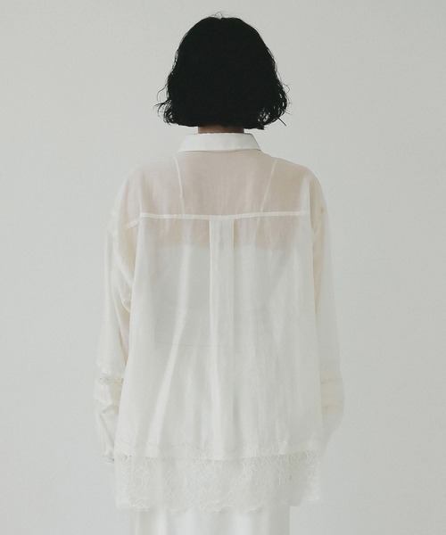 EIMY ISTOIRE（エイミーイストワール）の「レースコンビシアーシャツ（シャツ/ブラウス・レディース・ライトイエロー/サックスブルー/ホワイト・F）」の7枚目の写真
