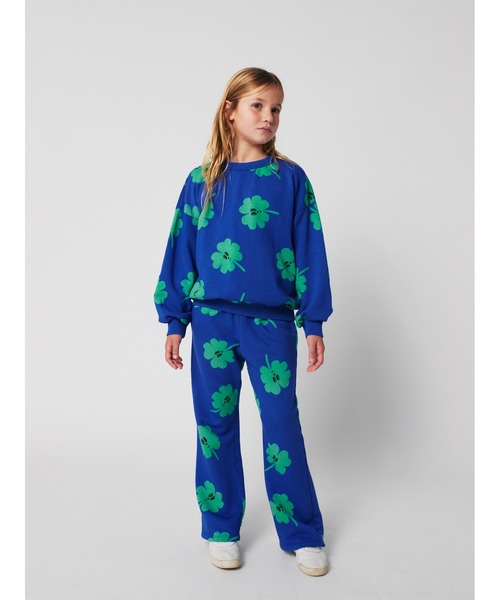 BOBO CHOSES（ボボショーズ）の「Lucky Clover all over flare jogging pants（スウェットパンツ・キッズ・ブルー・2-3YEAR/4-5YEAR/6-7YEAR/8-9y/10-11y/12-13y）」の6枚目の写真