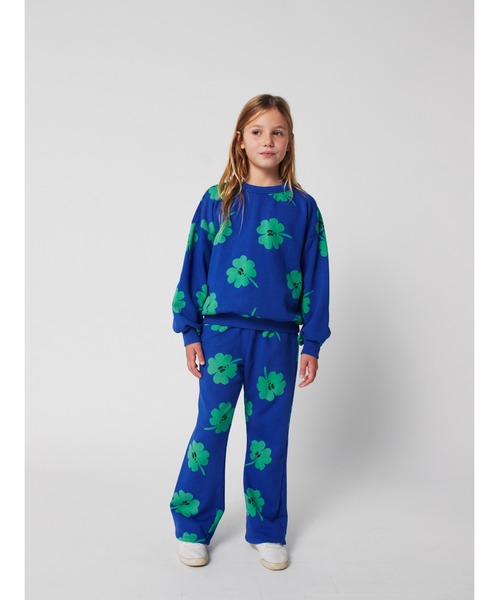 BOBO CHOSES（ボボショーズ）の「Lucky Clover all over flare jogging pants（スウェットパンツ・キッズ・ブルー・2-3YEAR/4-5YEAR/6-7YEAR/8-9y/10-11y/12-13y）」の7枚目の写真