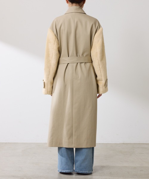 COLLAGE GALLARDAGALANTE（コラージュガリャルダガランテ）の「コンビスリーブトレンチコート（トレンチコート・レディース・チャコールグレー/ベージュ・FREE）」の5枚目の写真