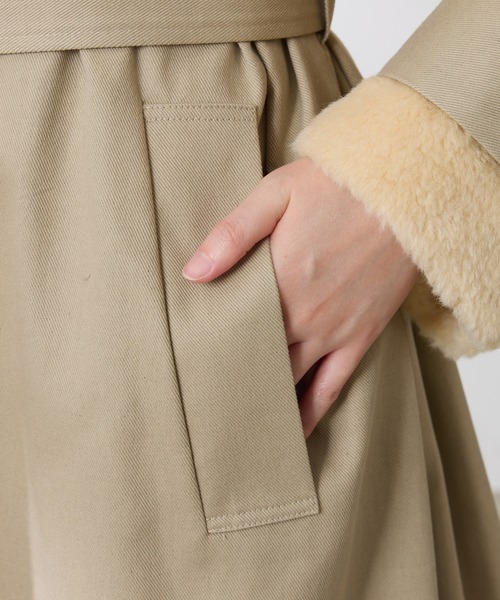 COLLAGE GALLARDAGALANTE（コラージュガリャルダガランテ）の「コンビスリーブトレンチコート（トレンチコート・レディース・チャコールグレー/ベージュ・FREE）」の8枚目の写真