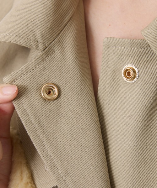 COLLAGE GALLARDAGALANTE（コラージュガリャルダガランテ）の「コンビスリーブトレンチコート（トレンチコート・レディース・チャコールグレー/ベージュ・FREE）」の13枚目の写真