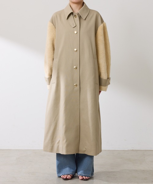 COLLAGE GALLARDAGALANTE（コラージュガリャルダガランテ）の「コンビスリーブトレンチコート（トレンチコート・レディース・チャコールグレー/ベージュ・FREE）」の14枚目の写真