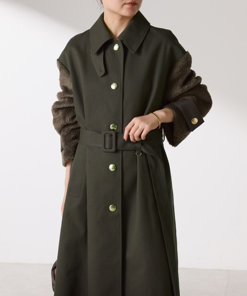 COLLAGE GALLARDAGALANTE（コラージュガリャルダガランテ）の「コンビスリーブトレンチコート（トレンチコート・レディース・チャコールグレー/ベージュ・FREE）」の22枚目の写真