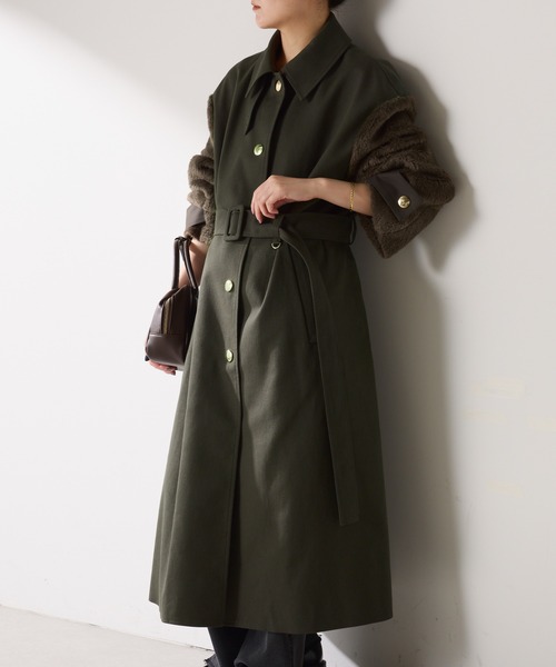 COLLAGE GALLARDAGALANTE（コラージュガリャルダガランテ）の「コンビスリーブトレンチコート（トレンチコート・レディース・チャコールグレー/ベージュ・FREE）」の19枚目の写真