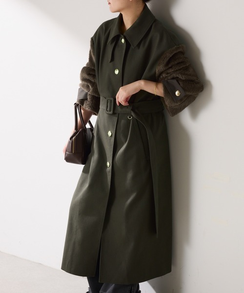 COLLAGE GALLARDAGALANTE（コラージュガリャルダガランテ）の「コンビスリーブトレンチコート（トレンチコート・レディース・チャコールグレー/ベージュ・FREE）」の20枚目の写真