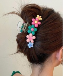 フラワーモチーフ　バレッタ 楽天市場】【最大600円OFFクーポン】バレッタ シンプル 花 小花