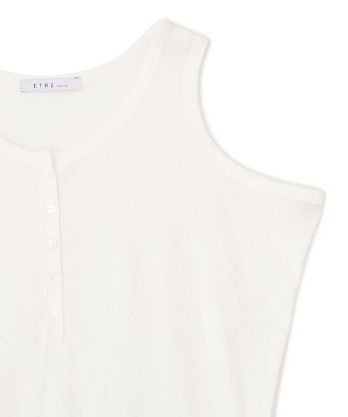 ETRE TOKYO（エトレトウキョウ）の「【再入荷！】ヘンリーネックエアリータンクトップ（Tシャツ/カットソー・レディース・ブラック/ホワイト・FREE）」の11枚目の写真