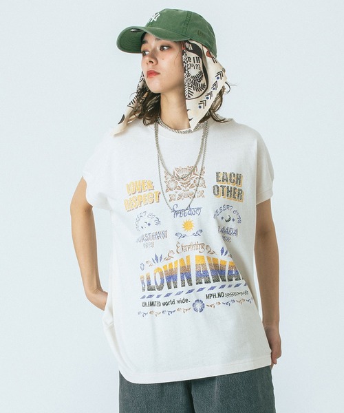 HLAADA(フラーダ)の「(HLAADA for ROSEBUD)BLOWN AWAY PRINT TEE(Tシャツ/カットソー・レディース・ホワイト/ピンク・ONE SIZE)」の3枚目の写真