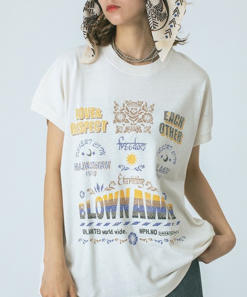 HLAADA(フラーダ)の「(HLAADA for ROSEBUD)BLOWN AWAY PRINT TEE(Tシャツ/カットソー・レディース・ホワイト/ピンク・ONE SIZE)」の7枚目の写真