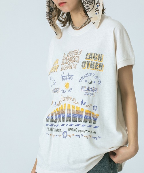 HLAADA(フラーダ)の「(HLAADA for ROSEBUD)BLOWN AWAY PRINT TEE(Tシャツ/カットソー・レディース・ホワイト/ピンク・ONE SIZE)」の8枚目の写真