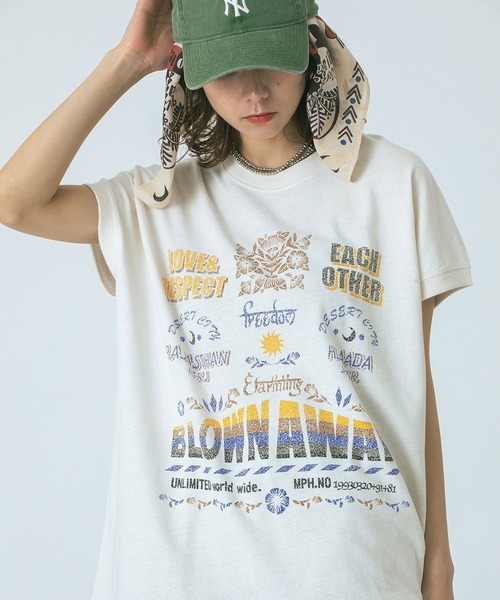 HLAADA(フラーダ)の「(HLAADA for ROSEBUD)BLOWN AWAY PRINT TEE(Tシャツ/カットソー・レディース・ホワイト/ピンク・ONE SIZE)」の9枚目の写真