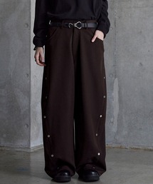 SERACE(ZX)́ySERACEzWide drape TR studs curve slacks / Chh[vTRX^bYJ[uXbNX(XbNX)