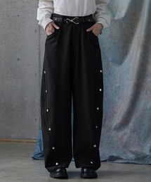 SERACE(ZX)́ySERACEzWide drape TR studs curve slacks / Chh[vTRX^bYJ[uXbNX(XbNX)