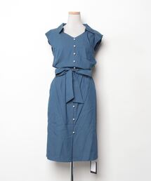 JUSGLITTY ノースリーブワンピース 美品 ジャスグリッティー ノースリーブ ひざ丈ワンピース 総柄 A