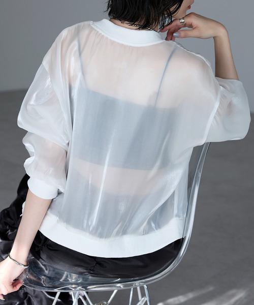 each(イーチ)の「シアージップアップブルゾン(ブルゾン・レディース・ブラック/ホワイト・FREE)」の5枚目の写真