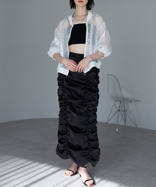 each(イーチ)の「シアージップアップブルゾン(ブルゾン・レディース・ブラック/ホワイト・FREE)」の7枚目の写真